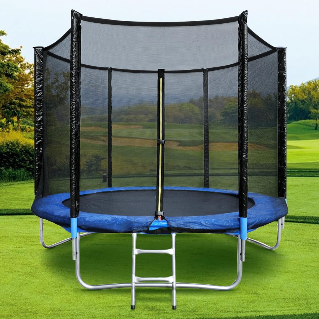 10ft Outdoor Trampoline for Kids with Safety Closing Net, Ladder + Padded Edge - Family Fun