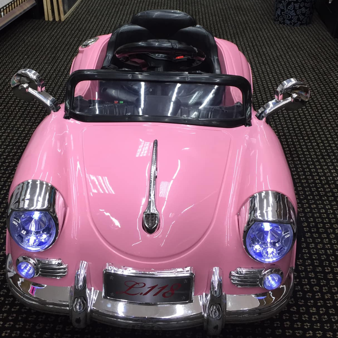 Pink Electric Ride-On Car for Kids with LED Lights - 2 to 6 Years Old
