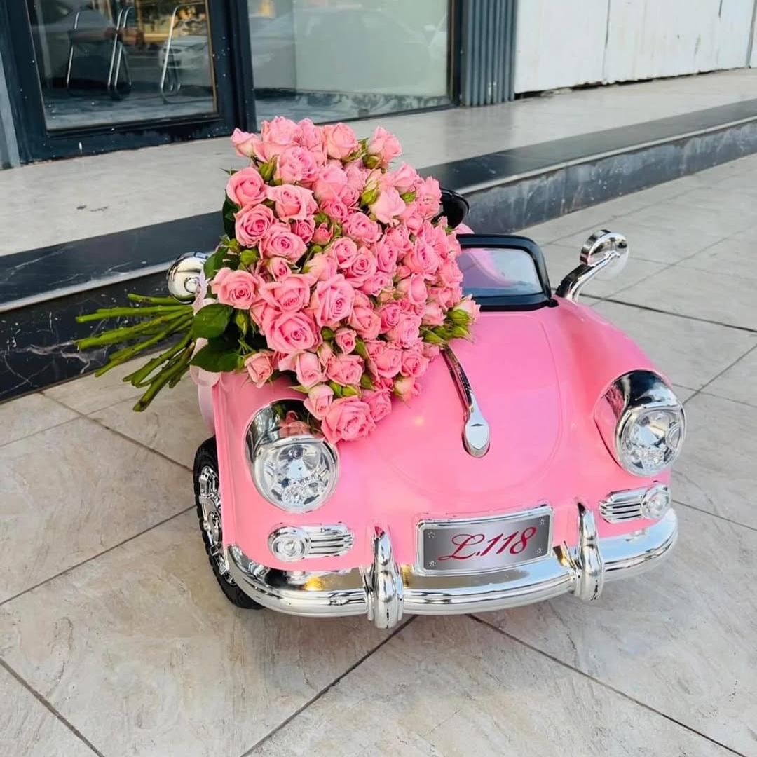Pink Electric Ride-On Car for Kids with LED Lights - 2 to 6 Years Old