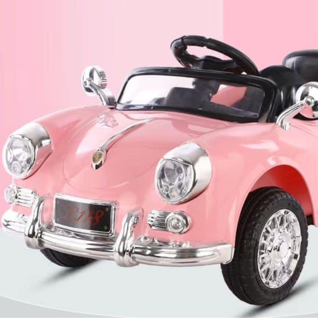 Pink Electric Ride-On Car for Kids with LED Lights - 2 to 6 Years Old