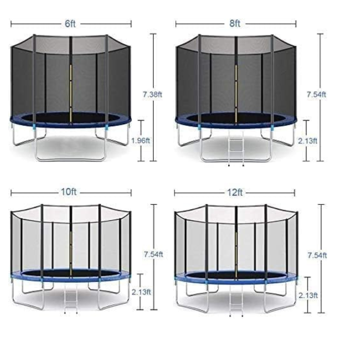 10ft Outdoor Trampoline for Kids with Safety Closing Net, Ladder + Padded Edge - Family Fun