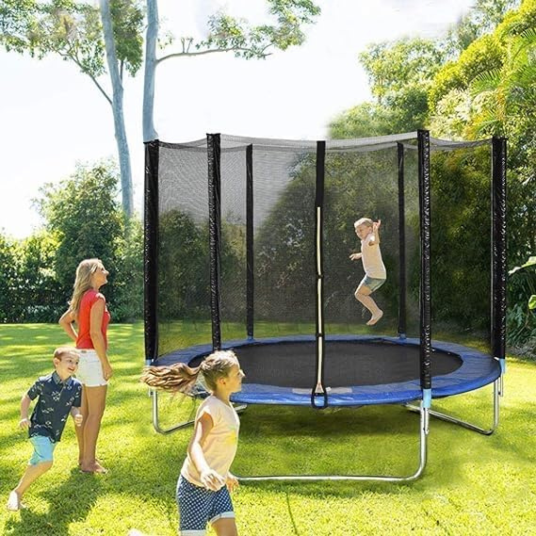 10ft Outdoor Trampoline for Kids with Safety Closing Net, Ladder + Padded Edge - Family Fun