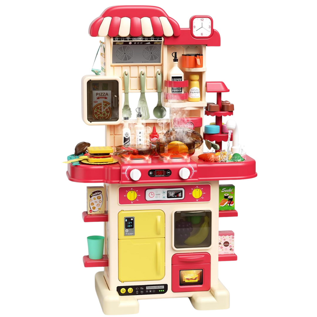 48 Pcs Kitchen Playset for Kids Play Kitchen  Sink Toy Kitchen Accessories, Pretend Food Toys Kitchen