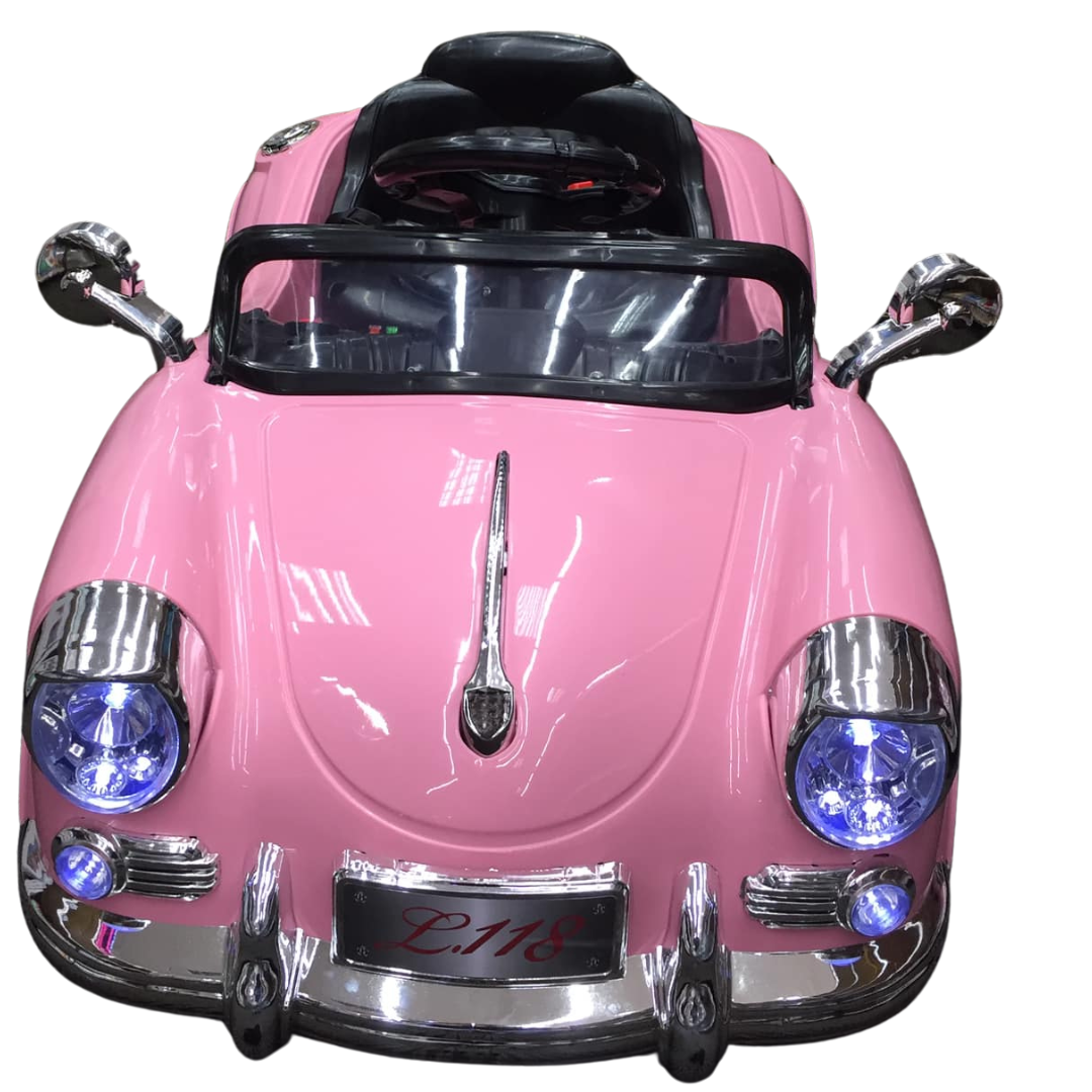 Pink Electric Ride-On Car for Kids with LED Lights - 2 to 6 Years Old