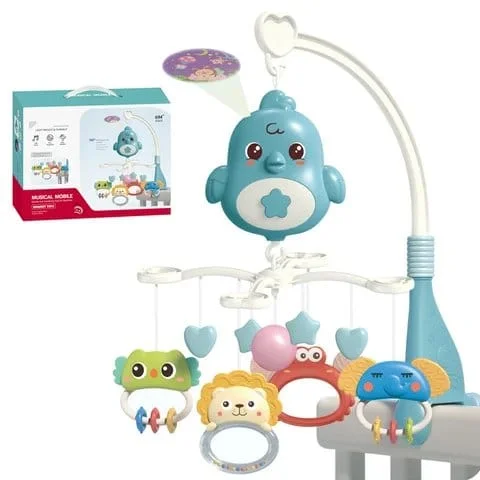 Musical Mobile Bed Bell for Babies, Toys for Babies, Musical Baby Mobile with Projection & Soothing Melodies – Kids Baby Musical Crib (0 - 12 months), Mobile Hanging Toy Projector, Lights Music Box Rotating Rattle Bed Bell Baby Toys Musical Mobile
