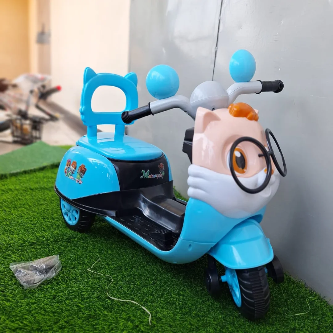 Kids Motorcycle, Electric Motorbike for Kids (2yrs to 7yrs) - Cartoon Shaped Children′s Electric Toy Motorbike /with Early Education Function _ Blue