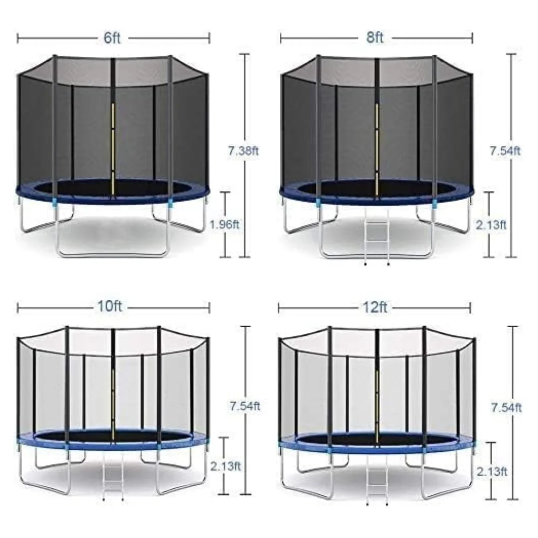 12ft Outdoor Trampoline for Kids with Safety Closing Net, Ladder + Padded Edge - Family Fun
