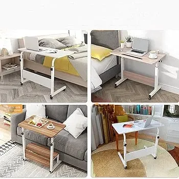 Adjustable Side Table - Coffee Table L-Shaped Bedside Table Simple End Table Removable Tray Table Liftable Computer Desk Tabletop Spacious