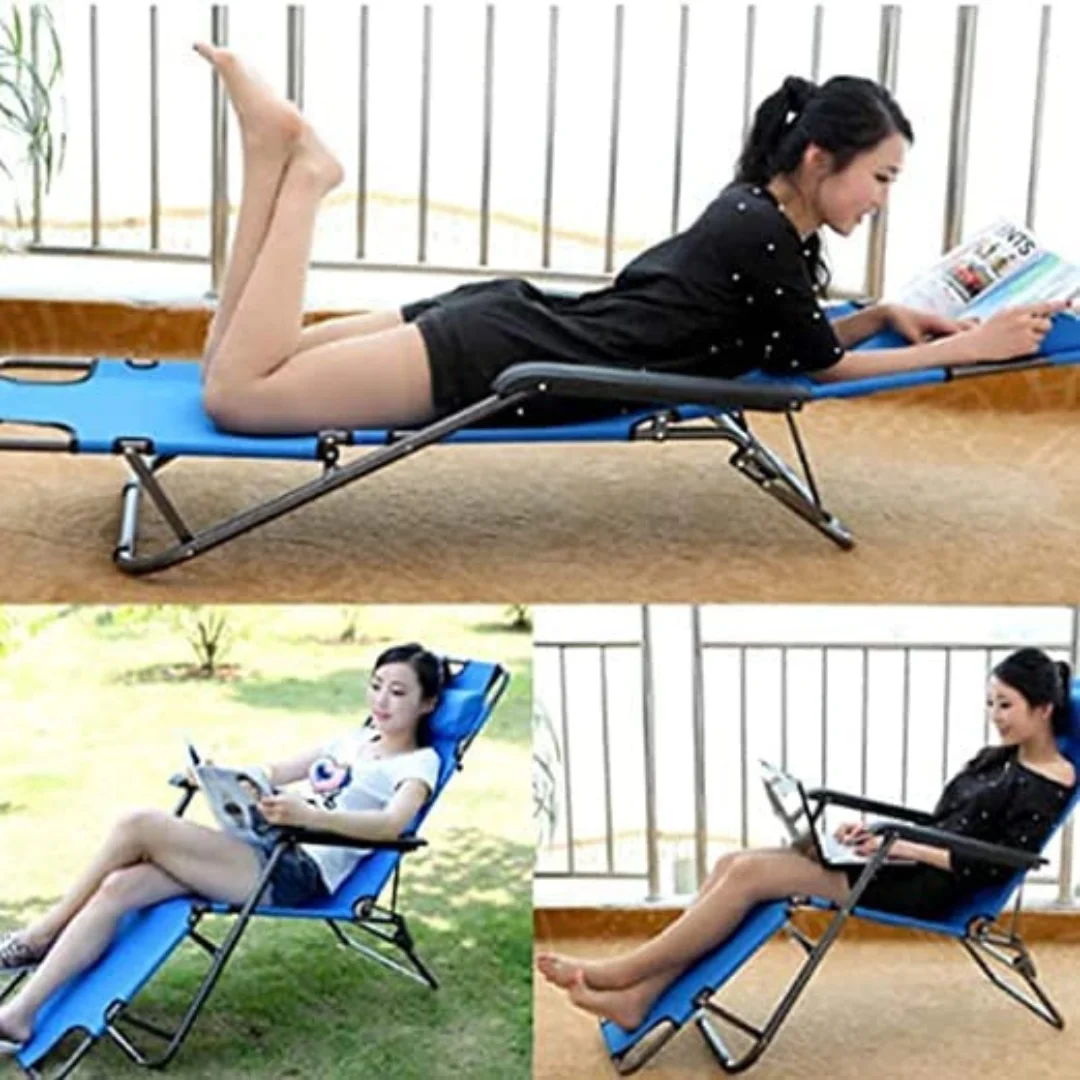 Foldable Portable Chair - Lounge Chair for Camping, Beach, Relaxation & Picnics