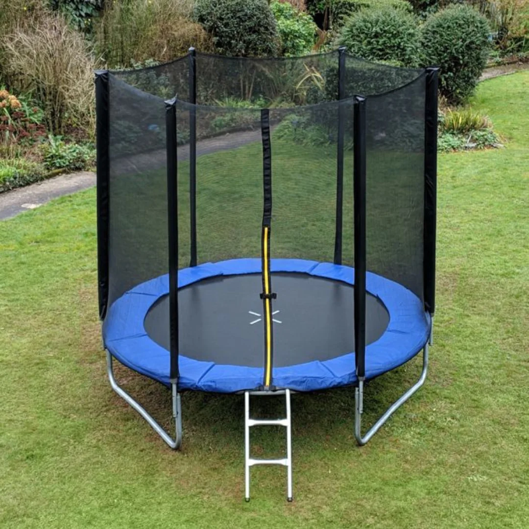 6ft Trampoline W/Safety Enclosure Net & Spring Pad + Ladder