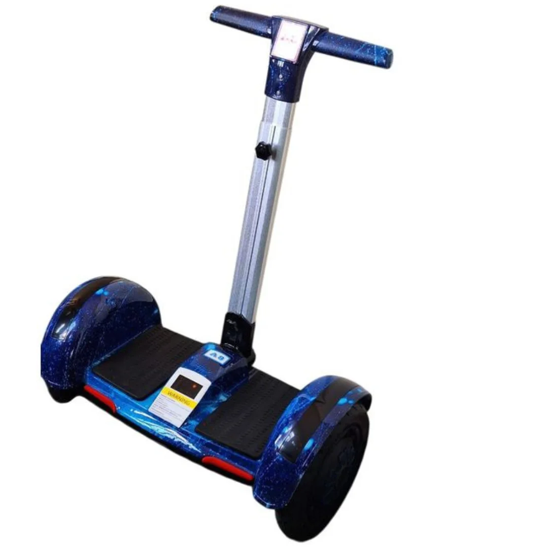 10.5 Inch Self Balancing Hoverboard With Adjustable Handle Stand - For Kids & Adults