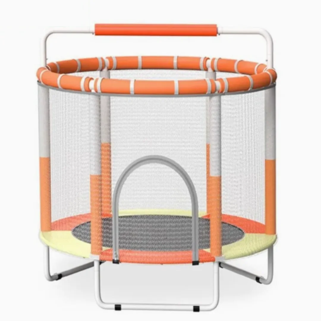 5ft Trampoline for Kids with Safety Net + Adjustable Gymnastics Bar, Kids Indoor and Outdoor Trampoline, Mini Trampoline, Small Trampoline, Indoor Trampoline for Kids, Toddler Play Gym for Boys & Girls, Birthday Gift
