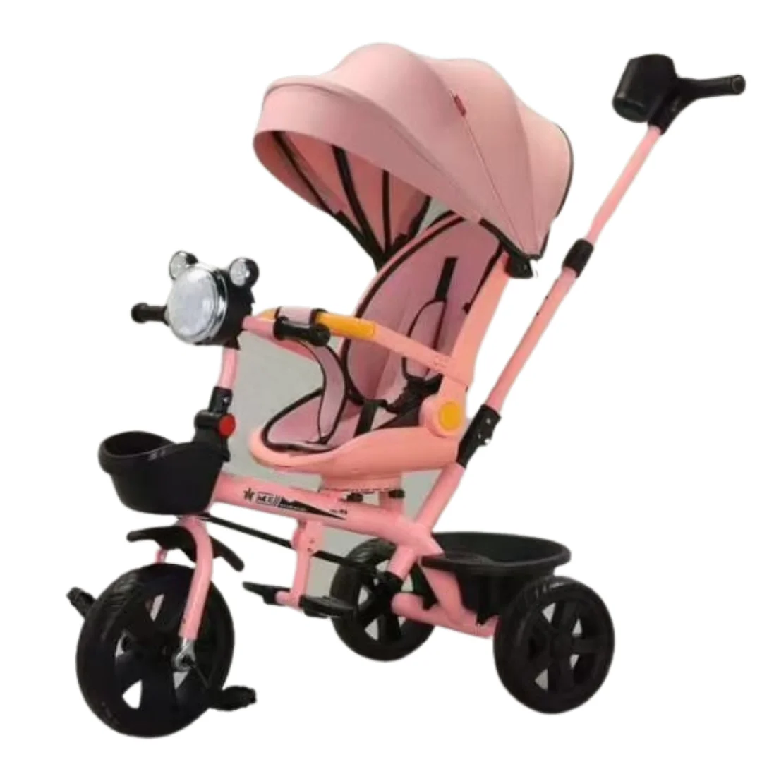 Green Luxury Tricycles with Canopy & Push Handle – 3-in-1 Kids Tricycles for 1–4 Years (Safety Belt, Storage Basket, Adjustable Canopy) – Best Baby Tricycle Kenya