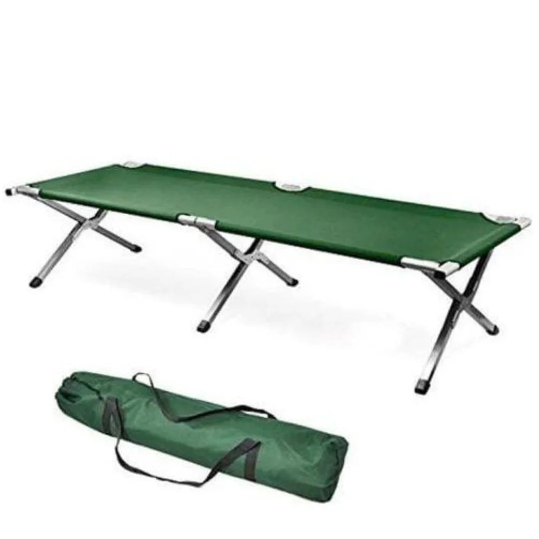 Foldable Camping Bed with Bag | Portable and Lightweight Aluminium Bed for Outdoors