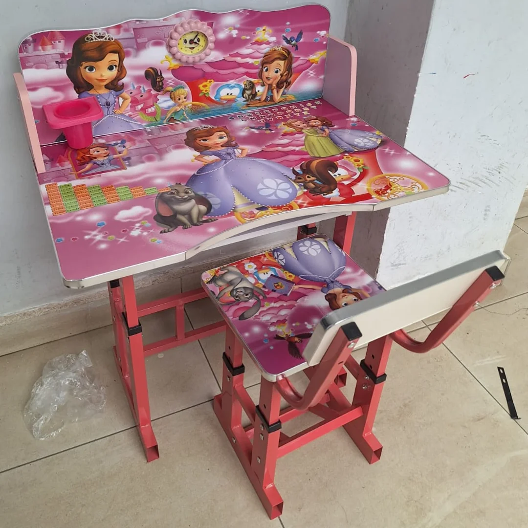 Study Table and Chair Set for Kids - Pink Princess Adjustable Kids Study Table & Chair Set - Desks
