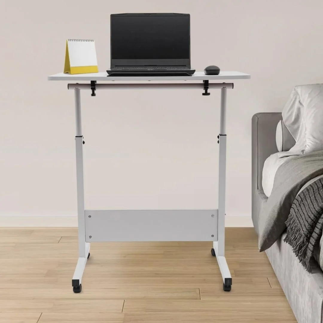 Laptop Stand Adjustable Table, Bedside Side Table - Foldable & Adjustable Table for Laptop, Reading & Coffee