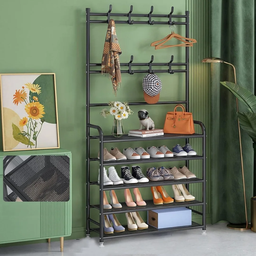 Shoe Rack - Metallic Shoe Storage Rack in White and Black (60cm & 80cm)