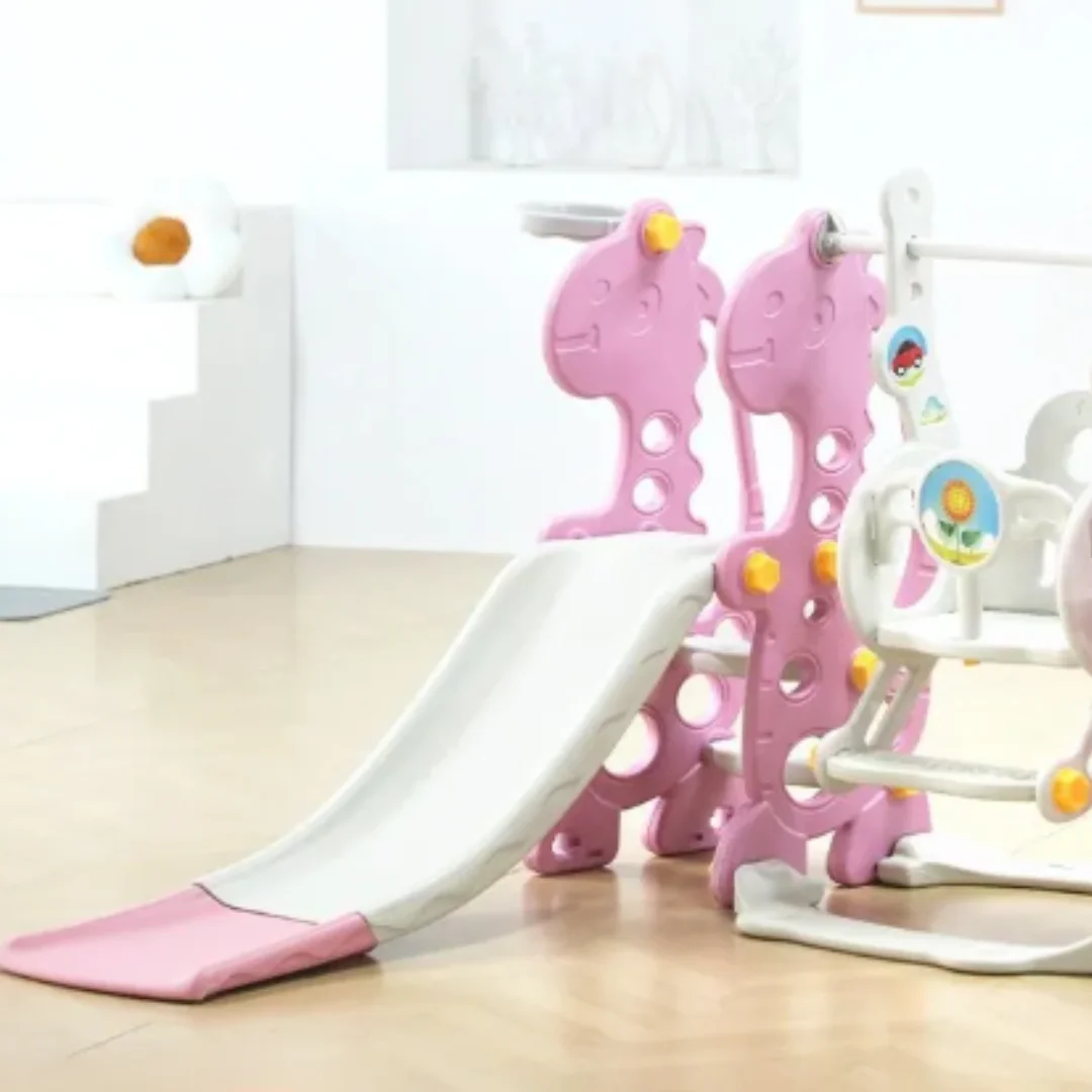 Kids Slide Playset: Indoor or Outdoor Playground for Children - Baby Plastic Slide and Swing Set
