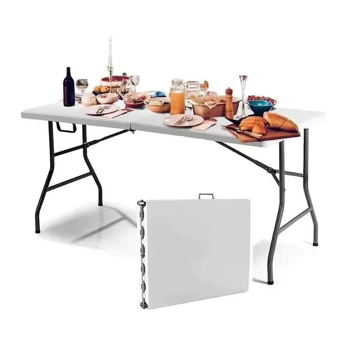 1.8m Heavy-Duty Foldable Table - 6ft Folding Table for Events, Catering, Camping, Home, Office, Parties & Outdoor Use