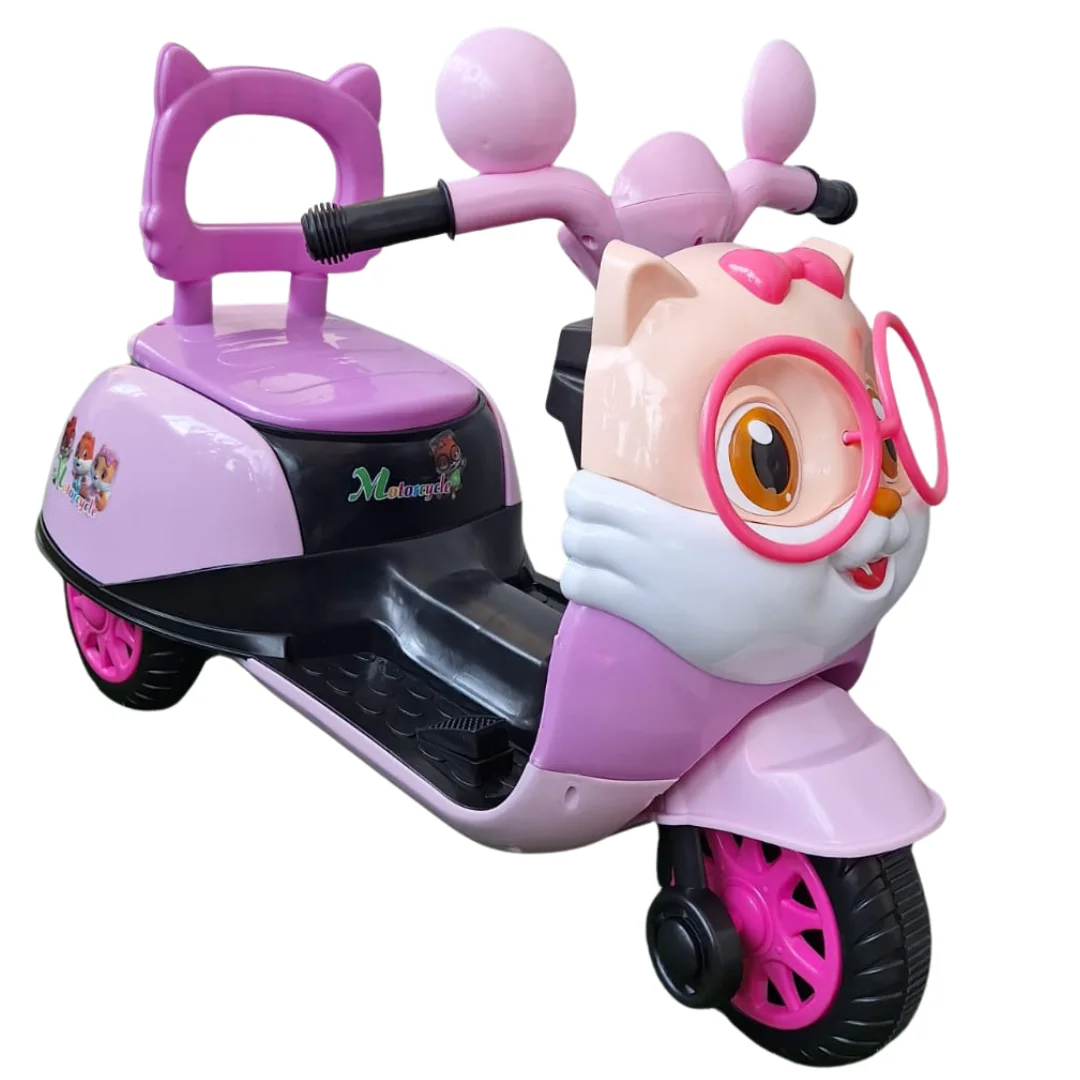 Kids Motorcycle, Electric Motorbike for Kids (2yrs to 7yrs) - Cartoon Shaped Children′s Electric Toy Motorbike /with Early Education Function _ Pink / Purple