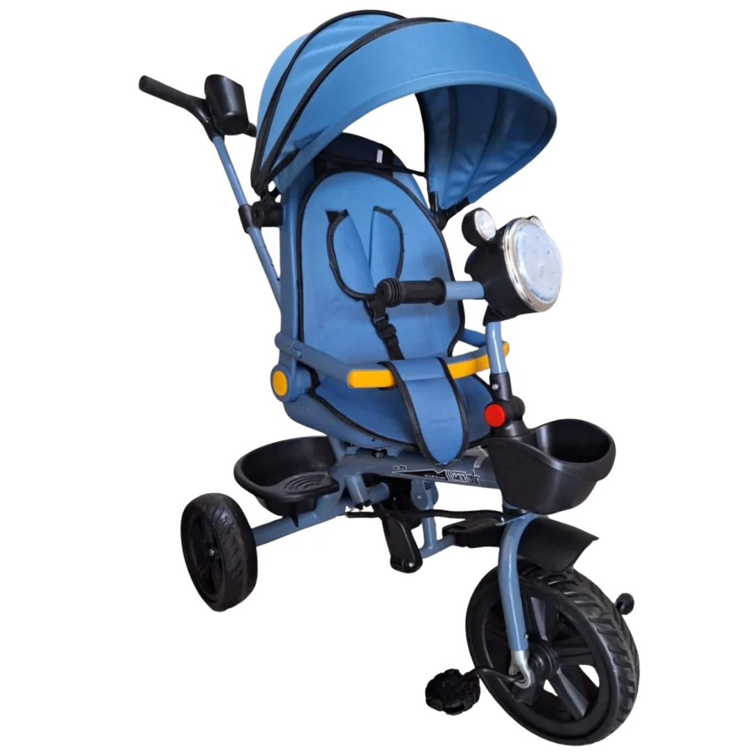 Green Luxury Tricycles with Canopy & Push Handle – 3-in-1 Kids Tricycles for 1–4 Years (Safety Belt, Storage Basket, Adjustable Canopy) – Best Baby Tricycle Kenya
