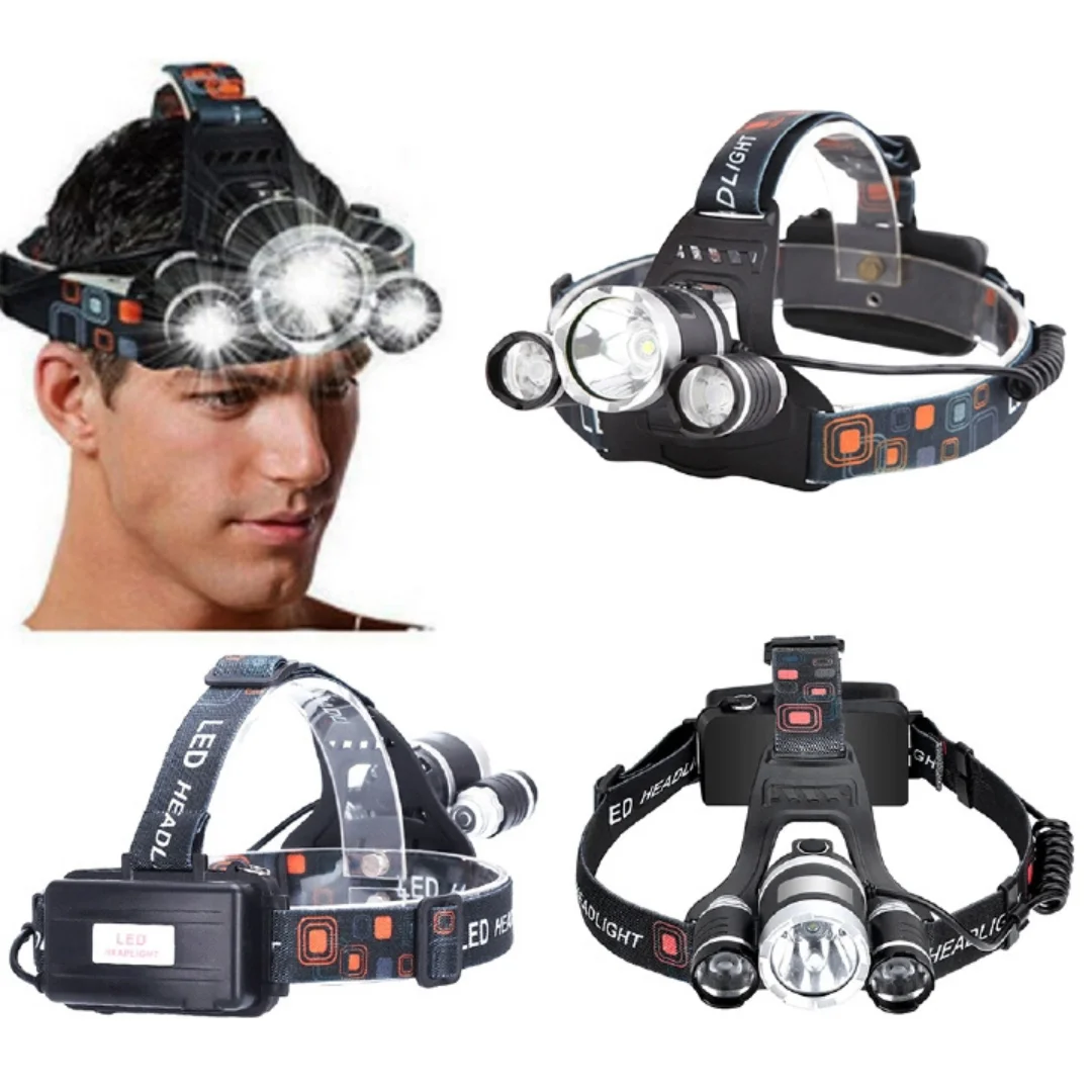 Headlamp, Rechargeable LED Headlamp – Bright Waterproof Headlight Flashlight Torch, Camping Headlight Flashlight, Rechargeable Light for Camping, Hiking, Emergencies & Outdoors