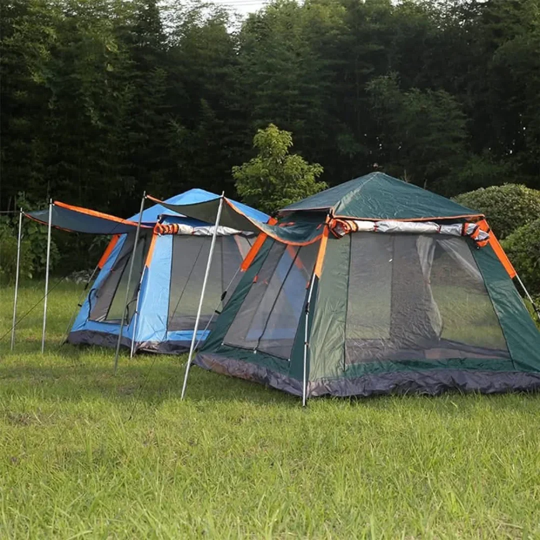 Automatic Camping Tent for 4-8 Persons, Family Pop Up Tent with Canopy, Outdoor Waterproof Family Camping Tent, Foldable Big Sized Camping Tent 