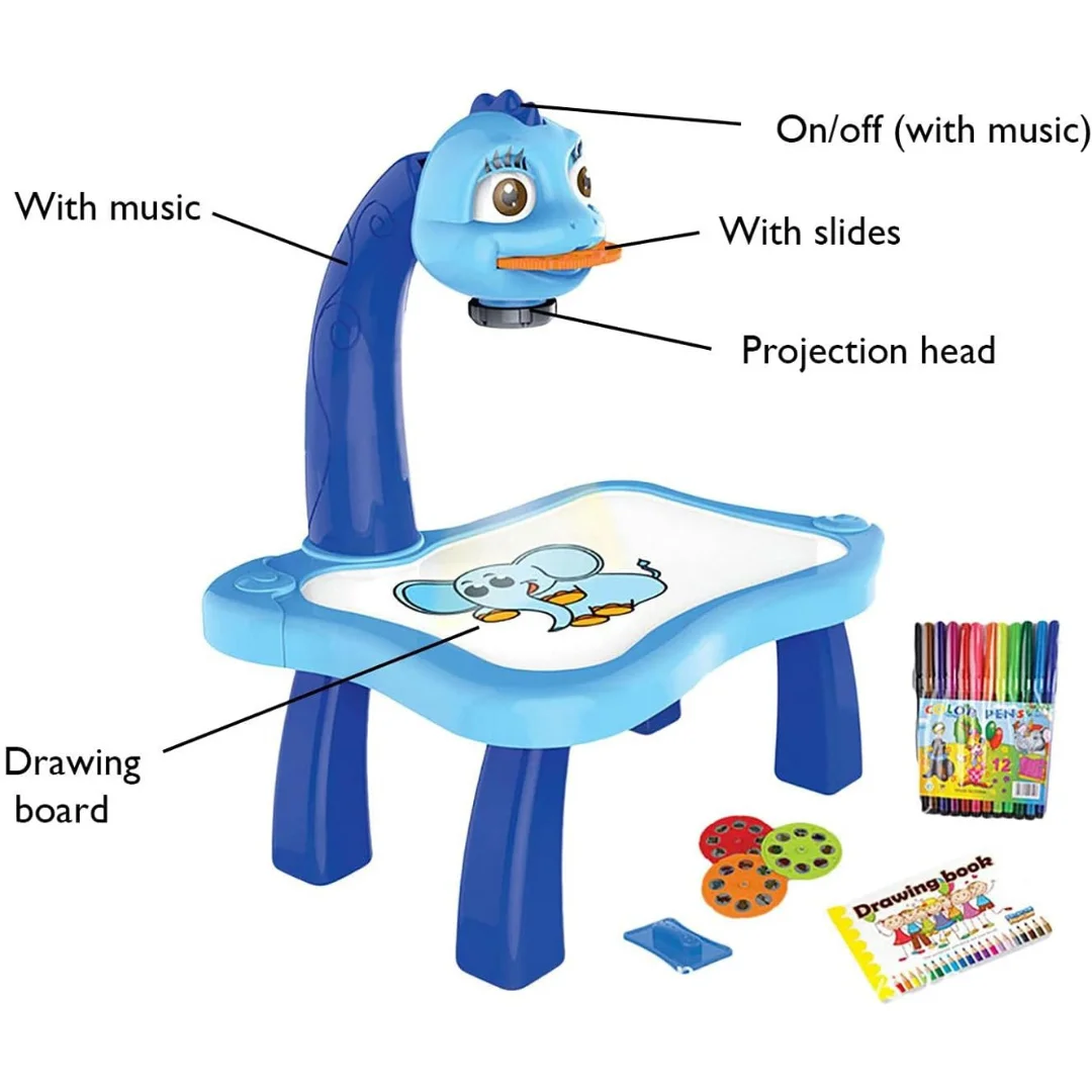 Kids Drawing Projector with Light & Music,Childrens Trace and Draw Projector Table, Children Projection Drawing Board, Child Learning Desk with Smart Projector for Toddlers, Early Education Toys Drawing Board for 3+ -  Early Education & Learning Toys and Equipment