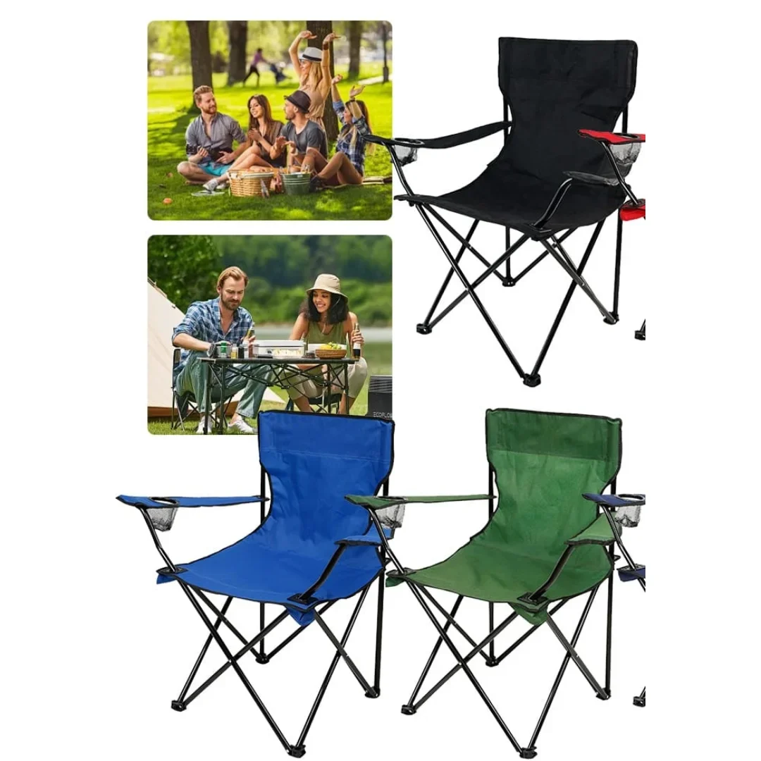Foldable Camping Chairs - Camping Chairs, With Cup Holder Pouch 