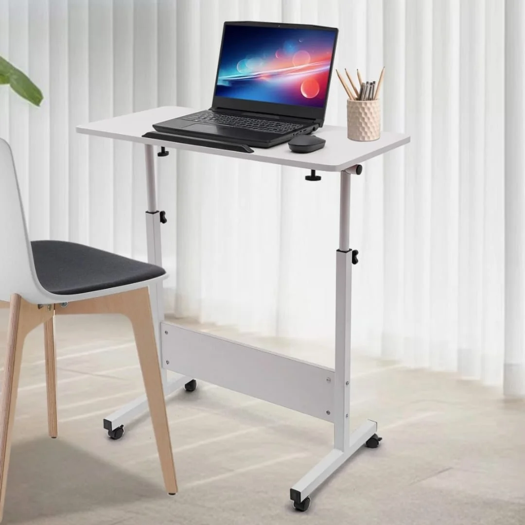 Laptop Stand Adjustable Table, Bedside Side Table - Foldable & Adjustable Table for Laptop, Reading & Coffee