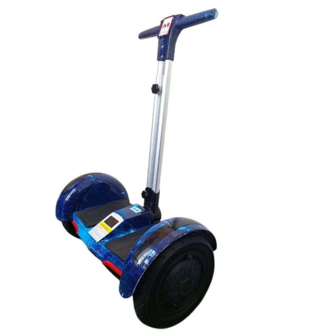 10.5 Inch Self Balancing Hoverboard With Adjustable Handle Stand - For Kids & Adults