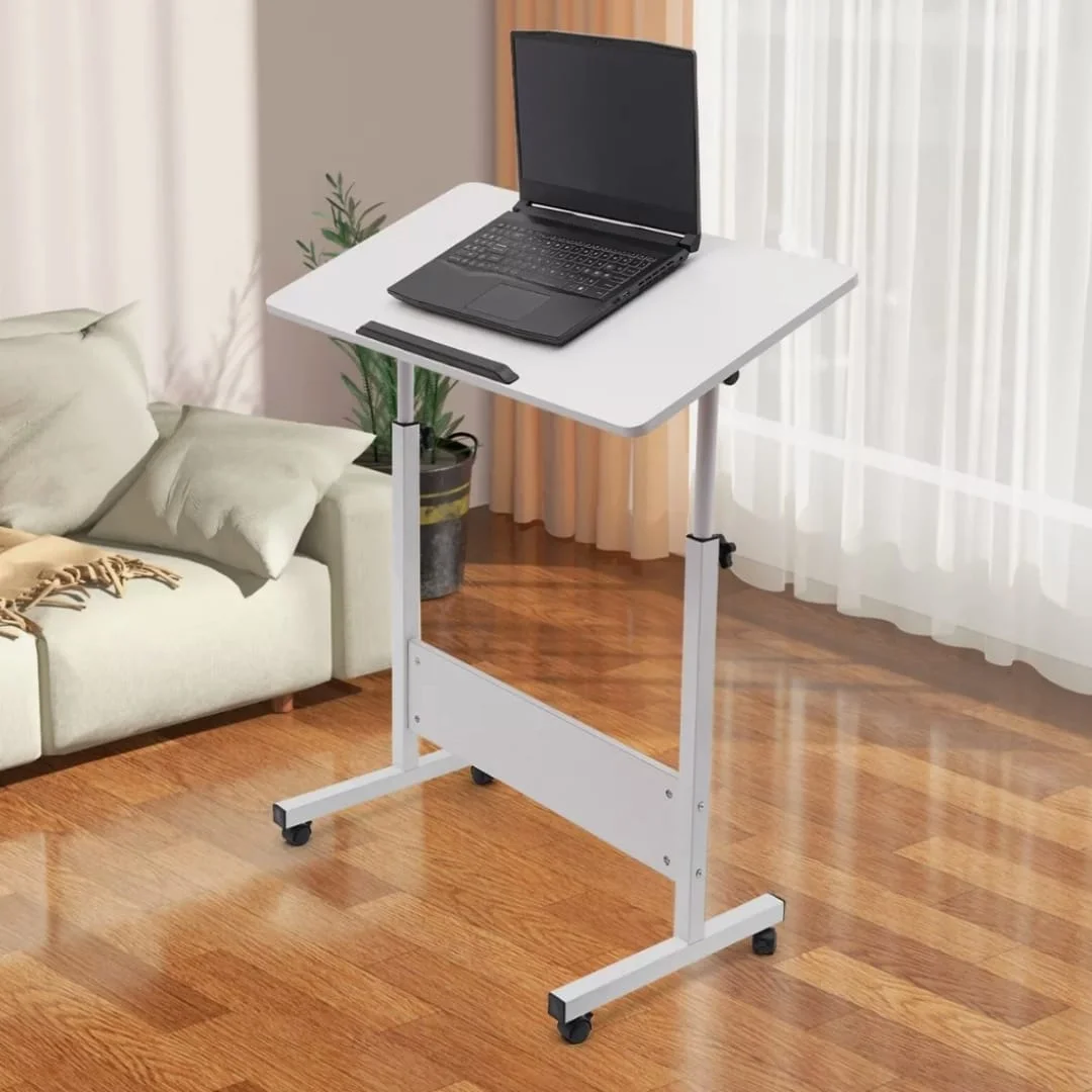Laptop Stand Adjustable Table, Bedside Side Table - Foldable & Adjustable Table for Laptop, Reading & Coffee