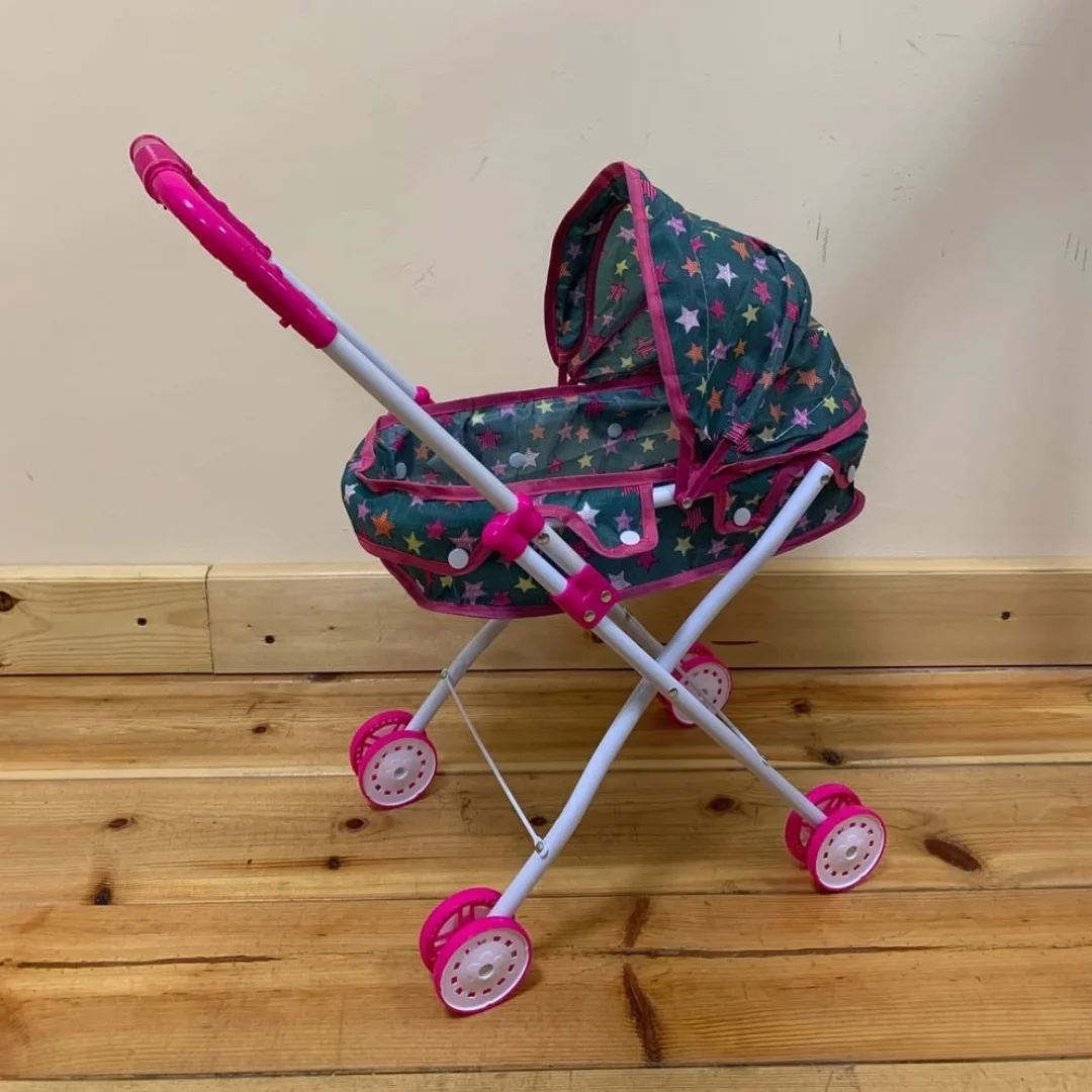 Foldable Baby Doll Stroller Girls Pretend Play Stroller for Toddlers and Kids - Stroller Accessory for Dolls, Pushchair Toy for Outside Role Play (3+ Year Old) | Pretend Play Doll Pram for Girls