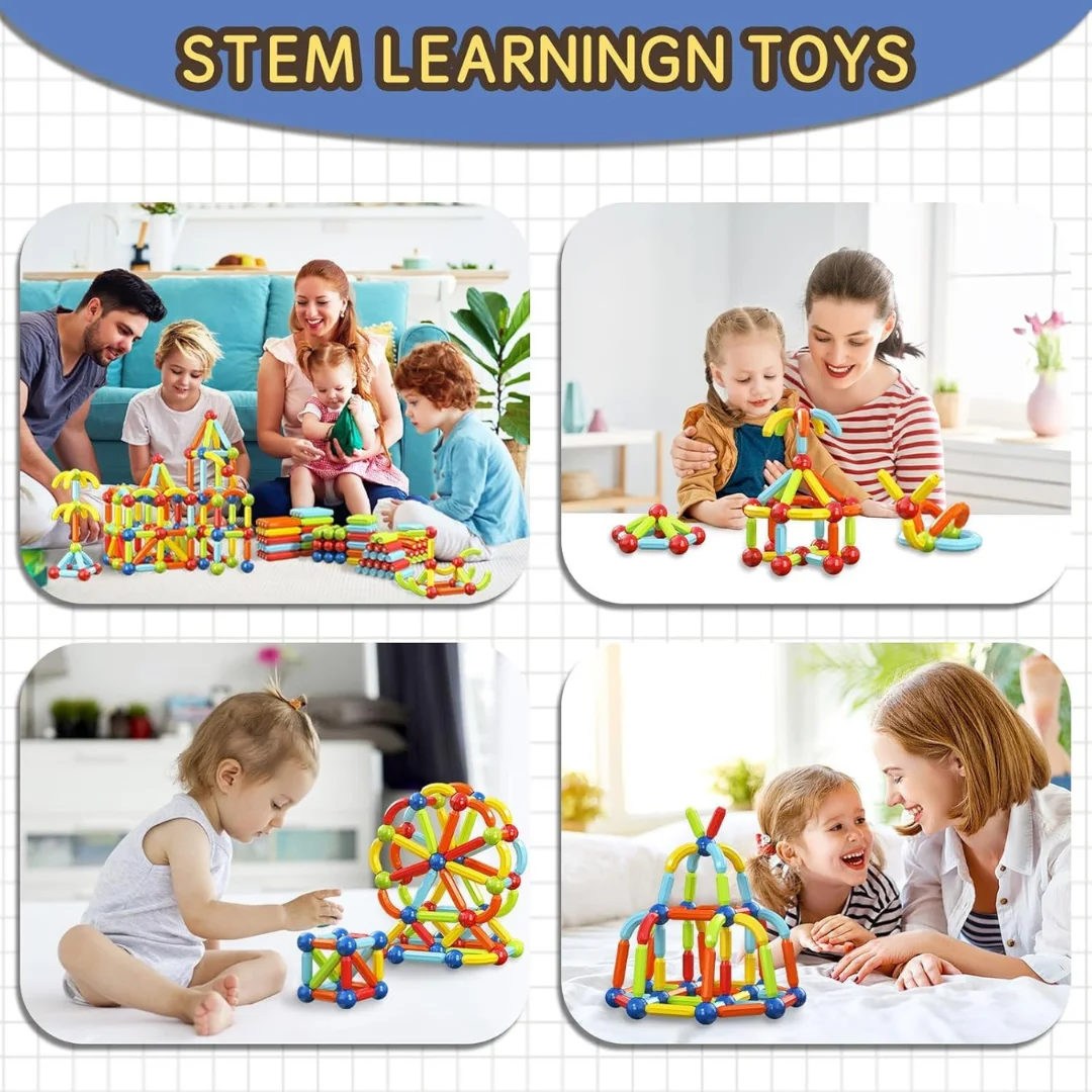Magnetic Sticks Building Toy Set for Kids – STEM Learning, Creativity & Brain Development Toy