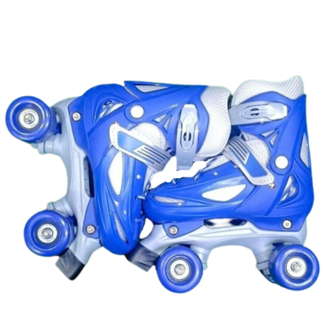 Blue Quad Skates - Adjustable 4 Wheel Roller Skates for Boys (Sizes 26-38)