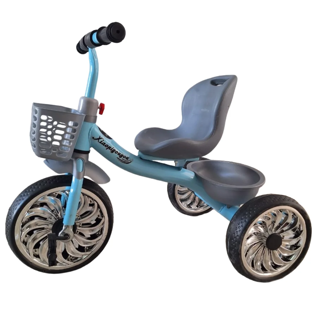 Blue Tricycle with Basket for Toddlers in Kenya - 3 Wheel Kids Ride On Bike